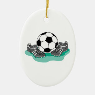Fußball und Stollen Vektordesign Keramikornament