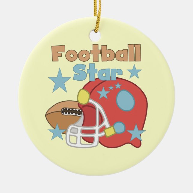 Fußball-und Sturzhelm-Fußball-Stern-T - Shirts Keramik Ornament (Vorne)
