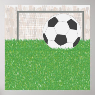 Fußball und Tor Poster