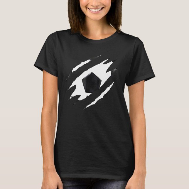 Fußball- und Trainerball-Ball im Innern T-Shirt (Vorderseite)