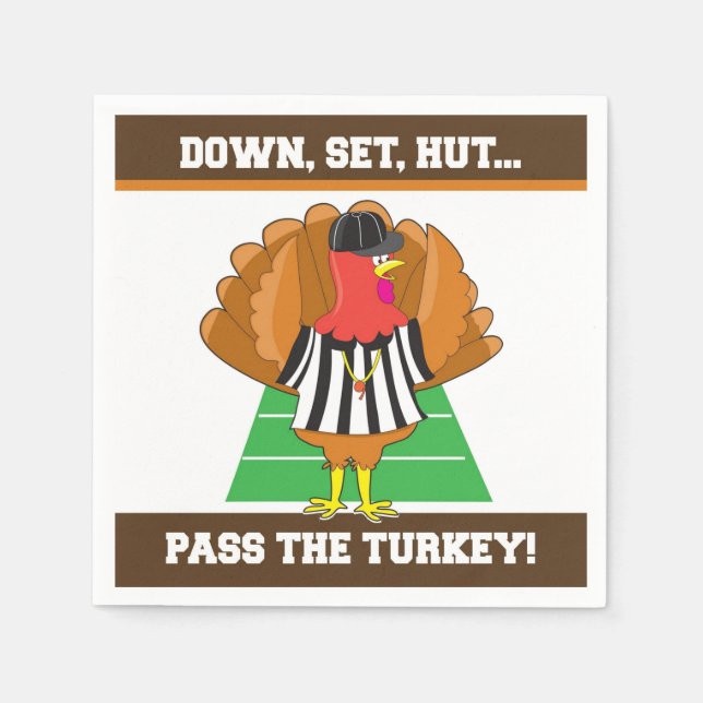 Fußball und Türkei Erntedank Dinner Thema Napkin Serviette (Vorderseite)