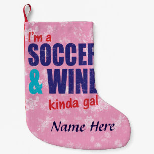 Fußball und Wein Funny Christmas Strumpf Kleiner Weihnachtsstrumpf