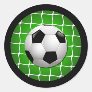 FUSSBALL UND ZIEL-NET RUNDER AUFKLEBER