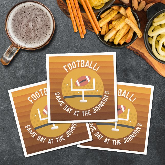 Fußball Upright Game Day Serviette (Football upright game day personalized cocktail napkins)