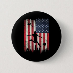 Fußball US amerikanische Flagge 4. Juli Patriotisc Button