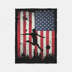 Fußball USA Amerikanische Flagge 4. Juli Patriotis Fleecedecke