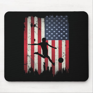 Fußball USA Amerikanische Flagge 4. Juli Patriotis Mousepad