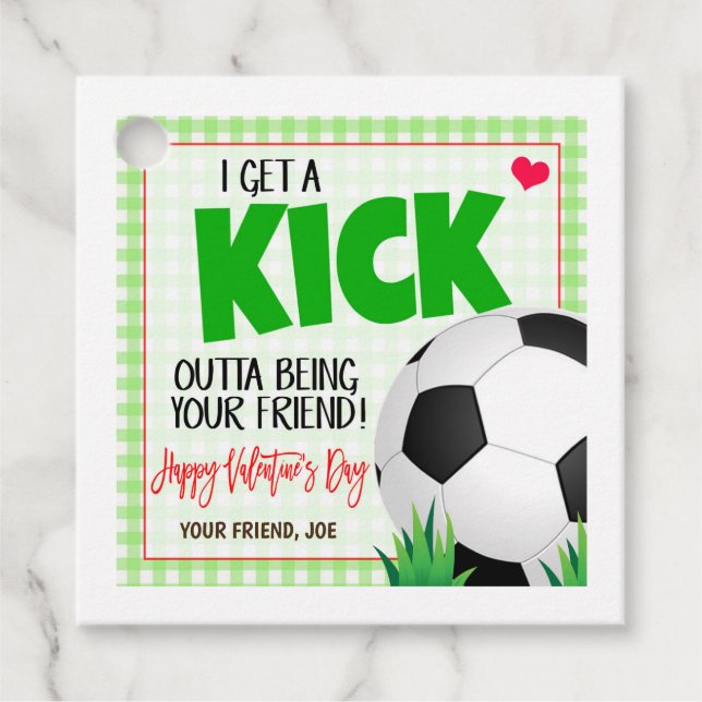 Fußball-Valentinstag Geschenkanhänger (Vorderseite)