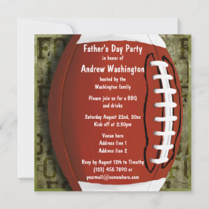 Fußball Vatertag Party Vintag Grüner Grunge Einladung