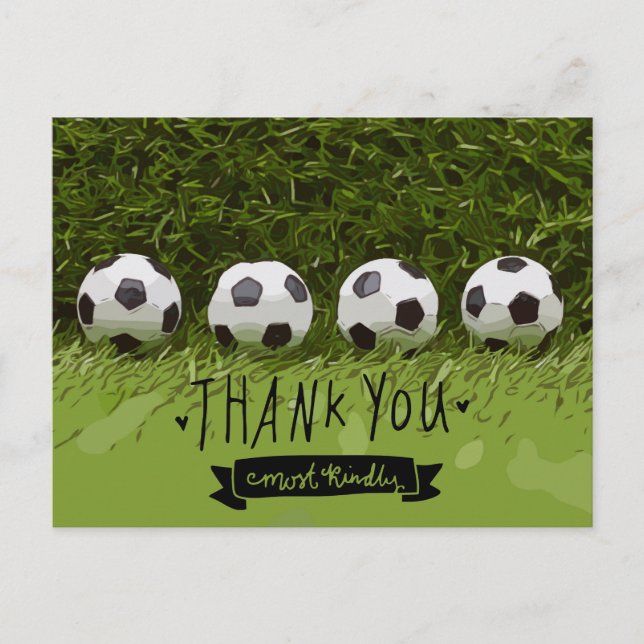 Fußball vielen Dank Postkarte (Vorderseite)