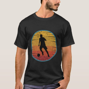 Fußball Vintag Sunset Retro Ball Kinder Junge T-Shirt