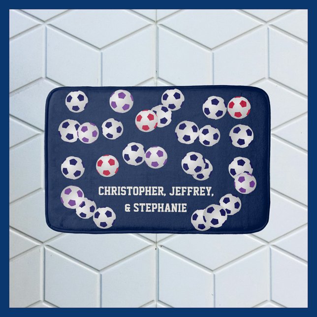 Fußball Wählen Sie Ihr Personalisiertes FarbMulti Badematte (Von Creator hochgeladen)