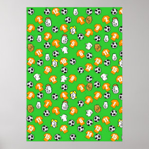 Fußball-Wall-Poster mit Orange-Gold-Shirts Poster