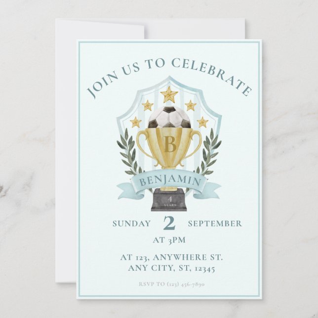 Fußball-Wappen Einladung (Vorderseite)