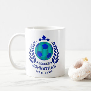 Fußball-Wappen Helle blaue Sport-Fan-Geschenke Kaffeetasse