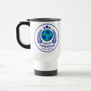 Fußball-Wappen Helle blaue Sport-Fan-Geschenke Reisebecher