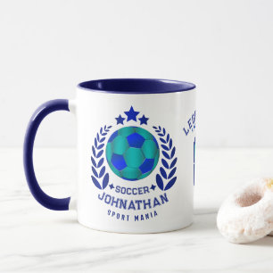 Fußball-Wappen Helle blaue Sport-Fan-Geschenke Tasse