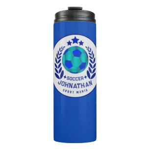 Fußball-Wappen Helle blaue Sport-Fan-Geschenke Thermosbecher