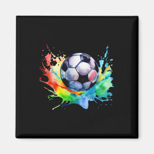 Fußball Wasserfarbe Fußball Artsy Splash Spieler Magnet