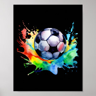 Fußball Wasserfarbe Fußball Artsy Splash Spieler Poster