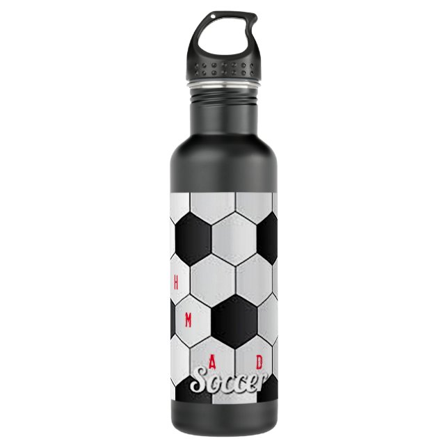 Fußball-Wasserflasche Edelstahlflasche (Vorderseite)