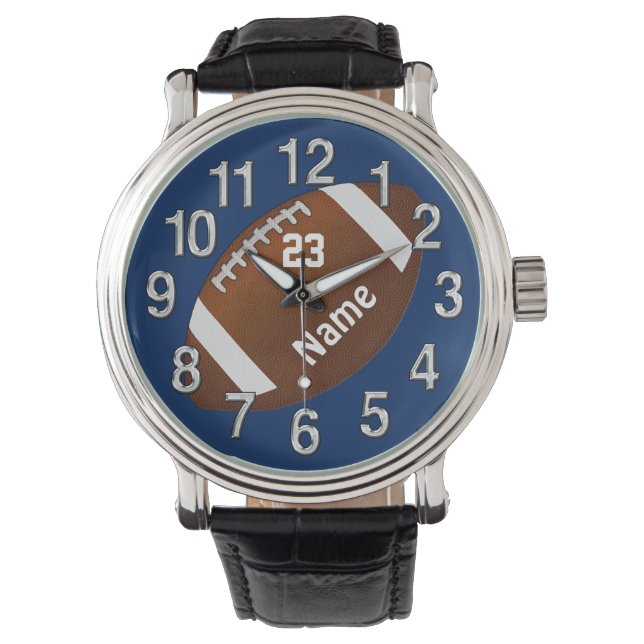 Fußball Watch mit Ihrem Namen, Ihrer NUMMER und Ih Armbanduhr (Vorderseite)