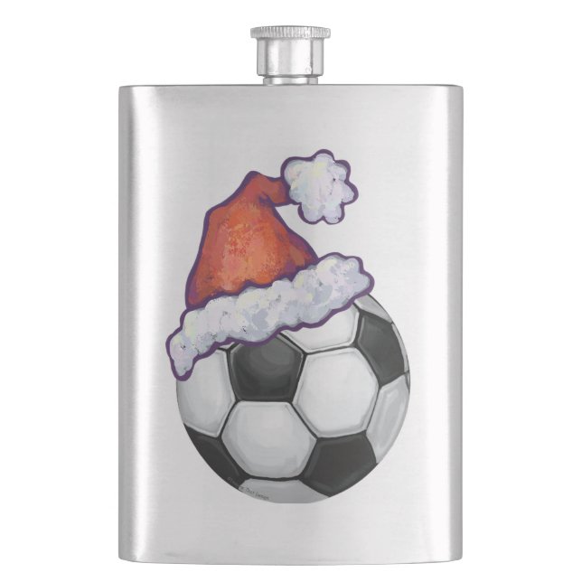 Fußball Weihnachten Flachmann (Vorderseite)