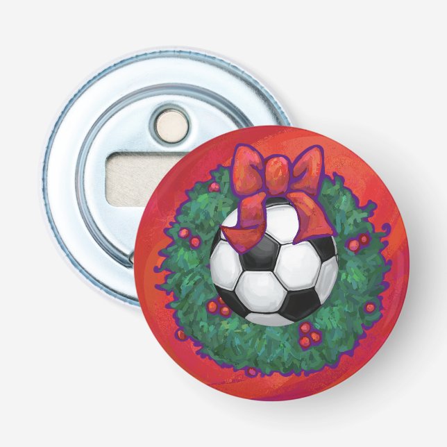 Fußball Weihnachten Flaschenöffner (Vorderseite)