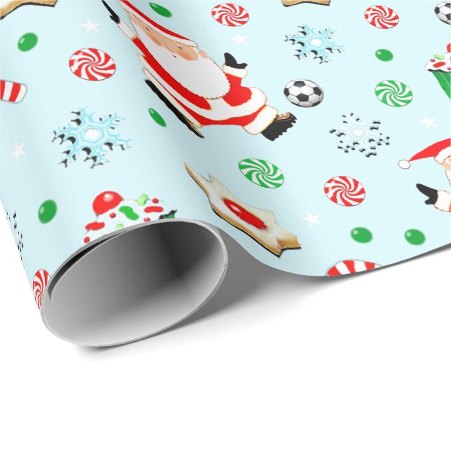 Fußball Weihnachten Geschenkpapier (Rolleneckpunkt)