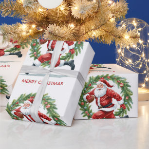 Fußball Weihnachten mit dem Weihnachtsmann Geschenkpapier