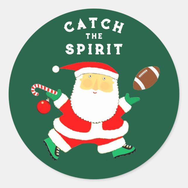 Fußball Weihnachten Runder Aufkleber (Vorderseite)