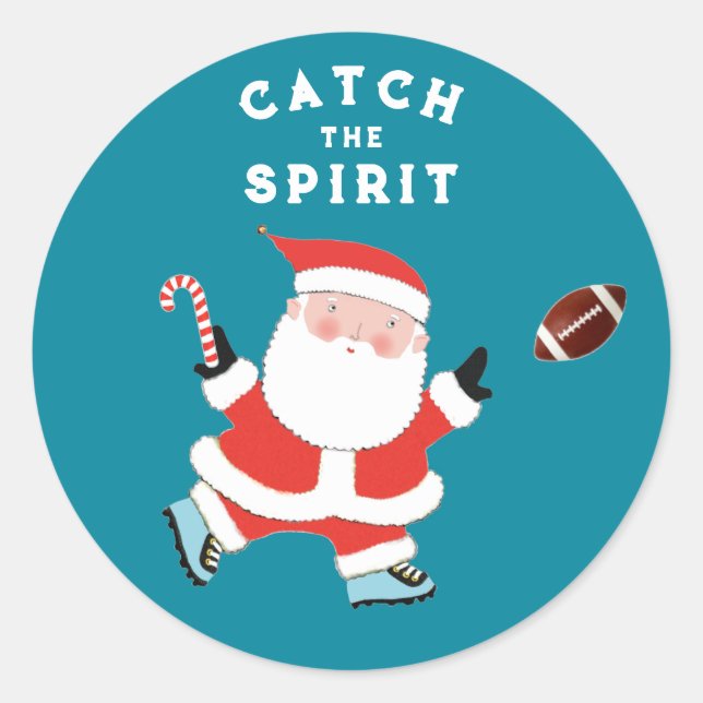 Fußball Weihnachten Runder Aufkleber (Vorderseite)