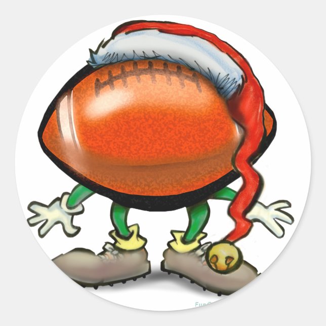 Fußball Weihnachten Runder Aufkleber (Vorderseite)