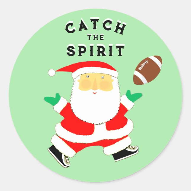 Fußball Weihnachten Runder Aufkleber (Vorderseite)
