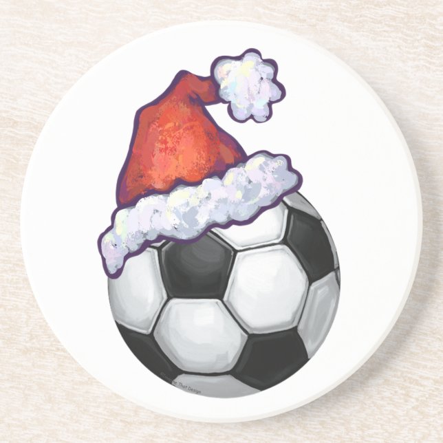 Fußball Weihnachten Sandstein Untersetzer (Vorne)