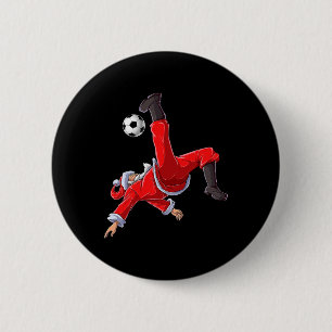 Fußball Weihnachten Santa Fahrrad Kick Xmas Jungen Button