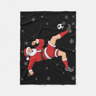 Fußball Weihnachten Santa Fahrrad Kick Xmas Jungen Fleecedecke