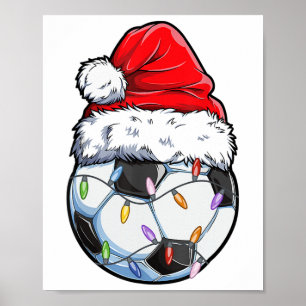 Fußball Weihnachten Santa Hut - Spaß Fußball Weihn Poster