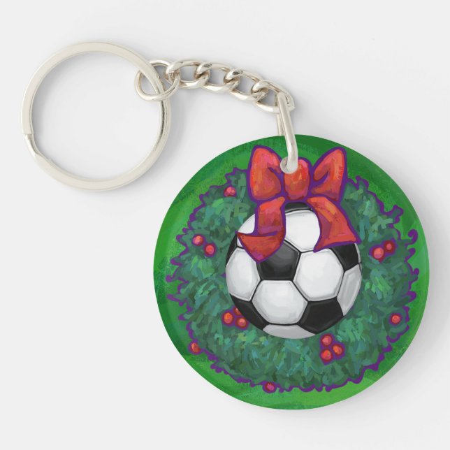Fußball Weihnachten Schlüsselanhänger (Vorderseite)