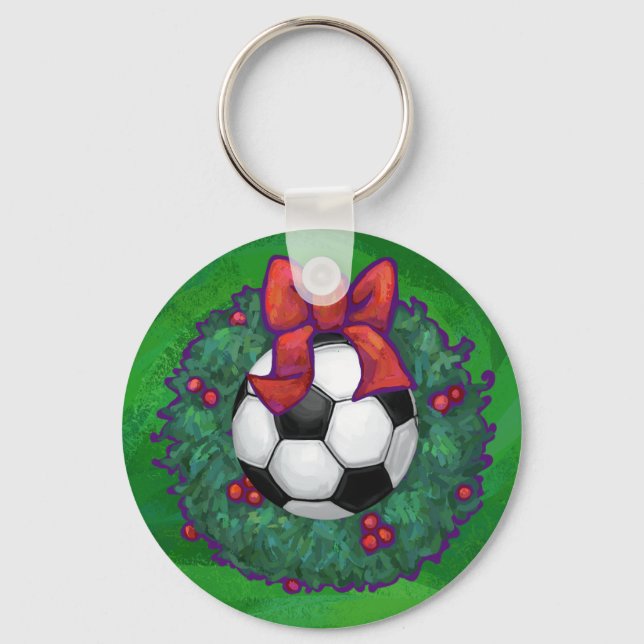 Fußball Weihnachten Schlüsselanhänger (Vorderseite)