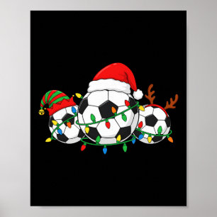 Fußball Weihnachten Spieler Santa Hut Xmas Sport M Poster