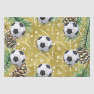 Fußball Weihnachten Thema für Spieler mit Ball Seidenpapier
