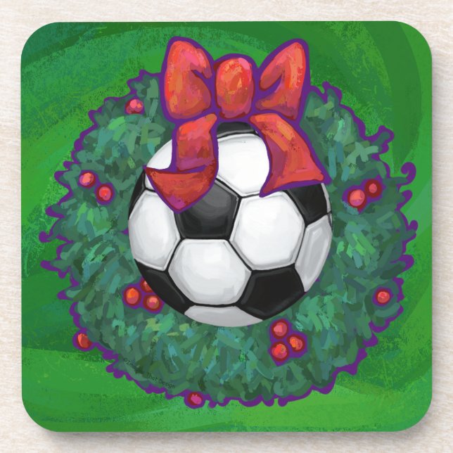 Fußball Weihnachten Untersetzer (Vorderseite)