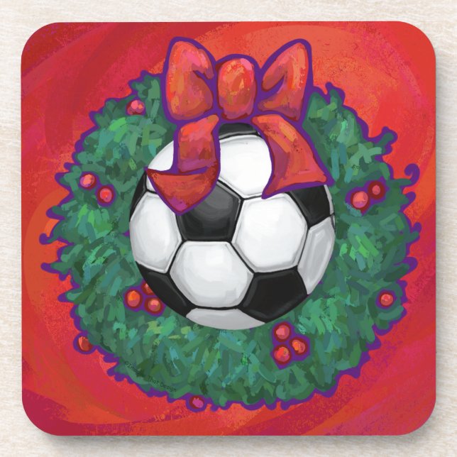 Fußball Weihnachten Untersetzer (Vorderseite)