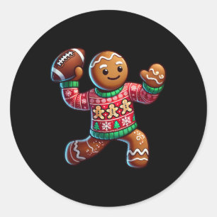 Fußball Weihnachts Lebkuchen Mann Fußball Ugly C Runder Aufkleber