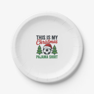 Fußball-Weihnachts-Pyjama-Hemd Pappteller