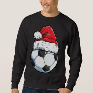 Fußball Weihnachtsball Weihnachtsmannmütze Funny S Sweatshirt