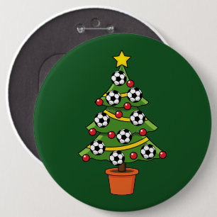Fußball Weihnachtsbaum Button