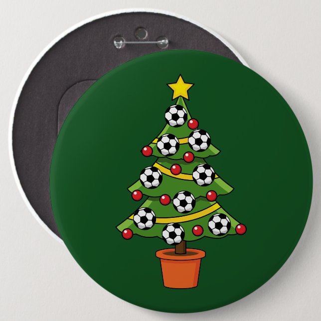 Fußball Weihnachtsbaum Button (Vorne & Hinten)