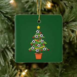 Fußball Weihnachtsbaum Keramikornament